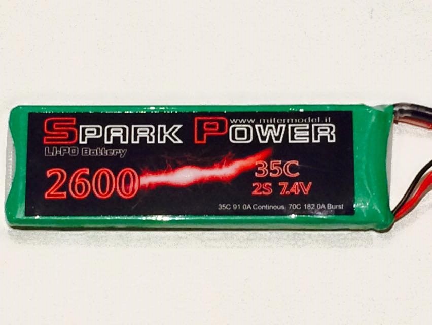 SPARK POWER   Batteria Lipo 2S 2600 mAh 7,4V 35C spina tipo EC5
